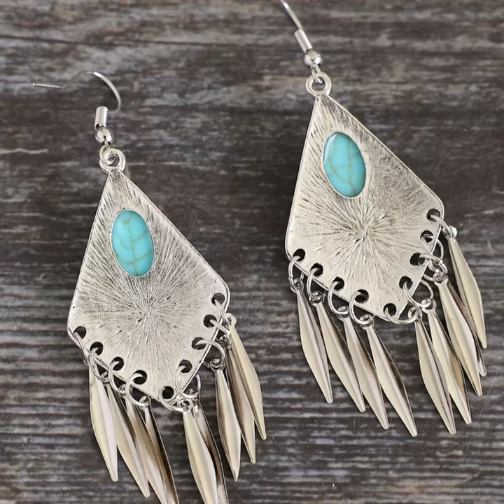 Boho Turquoise Hook Earrings