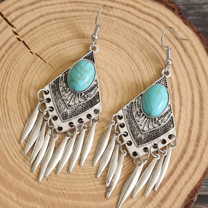 Boho Turquoise Hook Earrings